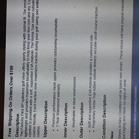 Foot joy FJ Flex Spikeless Golf Shoes (off white) Size 9.5 W - Picture 7 of 7